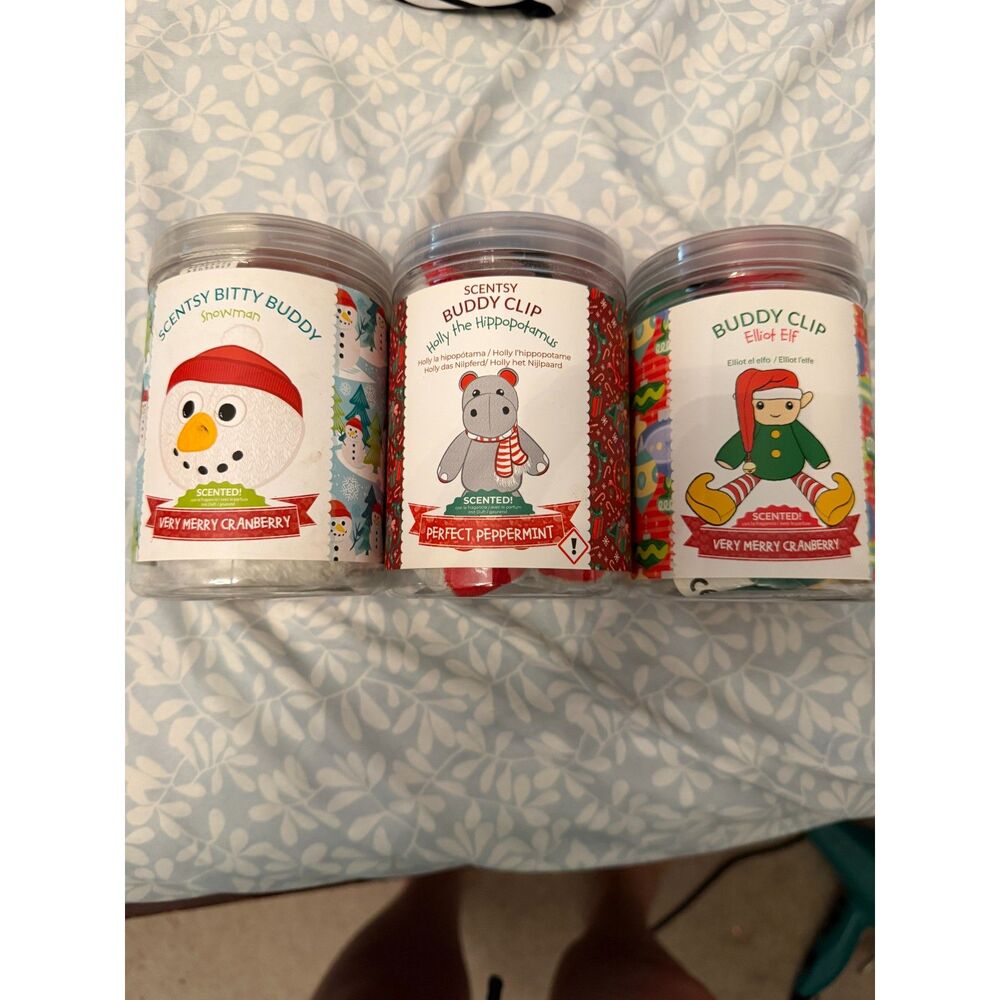 Scentsy Holiday Buddy Lot of 3 – Snowman, Holly Hippo & Elliot Elf